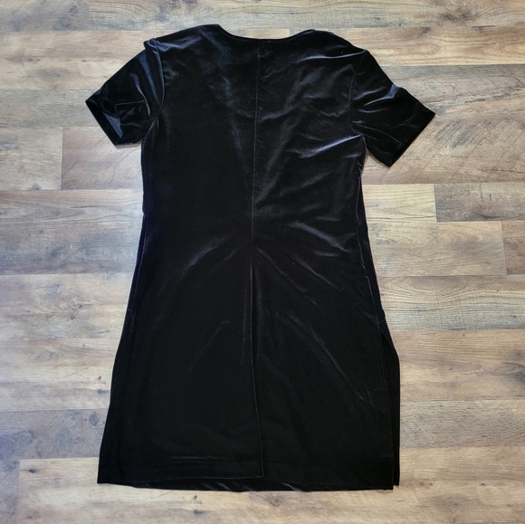 Vintage 90's Scarlett Velvet Short Sleeve Front Wrap Tie Dress Size 9/10 - Picture 6 of 6